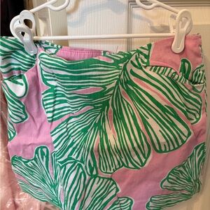 Lilly Pulitzer Pink Mini Skirt with Green Floral Print